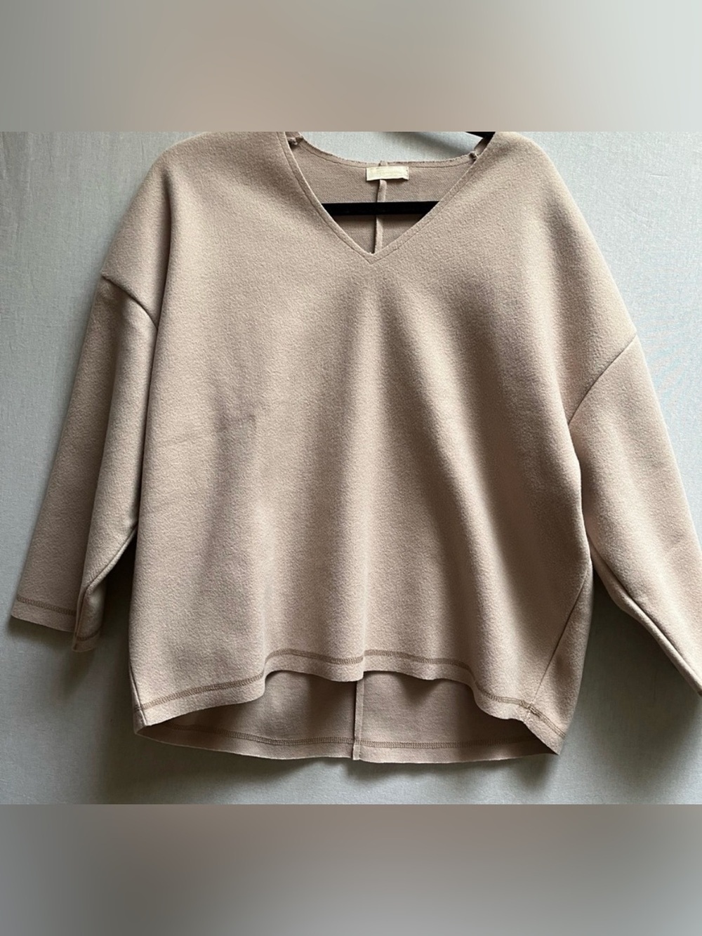 Earth Music Ecology Minimalist V Neck Boxy Pullover Top XL